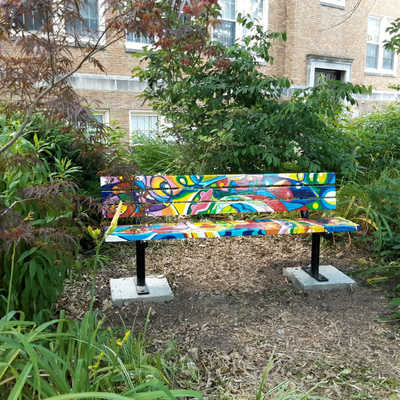 Public Art Bench Installation At University City High school