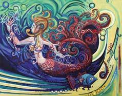 New Painting Gargoyle Mermaid For Sale